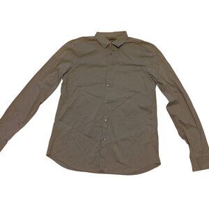 Armani Exchange Mens Long Sleeve Snap-Up Shirt L Oxford Suit Algodin  Cotton